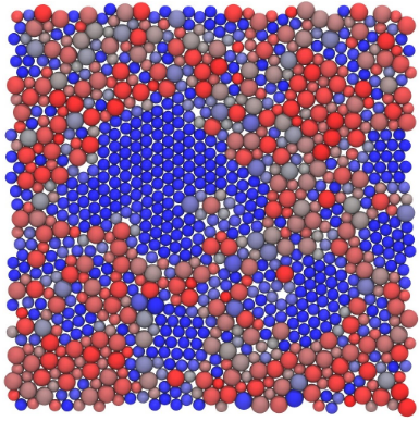6-fold orientational order parameter in binary 2D LJ